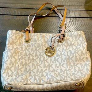 Michael Kors- Cream Colored Bag with Tan Straps